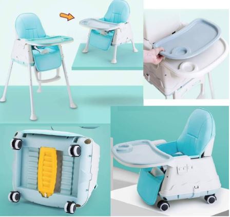 เก้าอี้กินข้าว แบบใหม่ มีล้อ ครบชุด